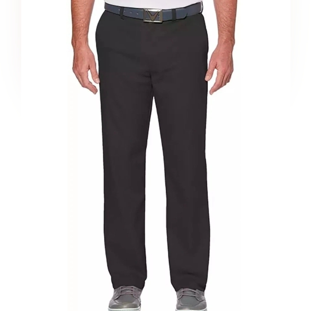 Callaway GOLF Pants Chino FLAT FRONT Casual Sport Pockets Black Men's Sz 38x32